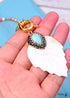 Boho Necklace, Blue Colorful Leaf Shell
